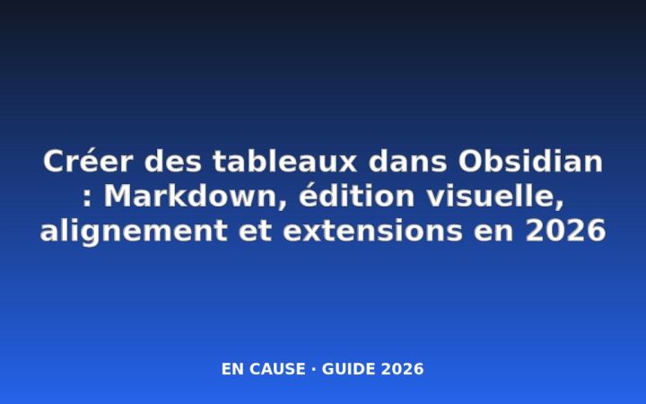 Comment créer des tableaux dans Obsidian
