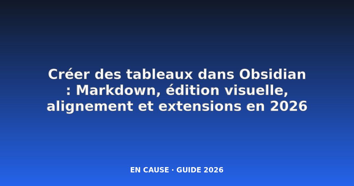 Comment créer des tableaux dans Obsidian