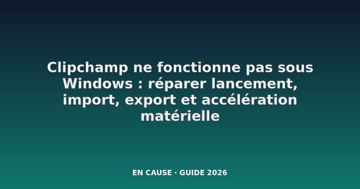L'application Clipchamp ne fonctionne pas sous Windows ? Essayez ces solutions