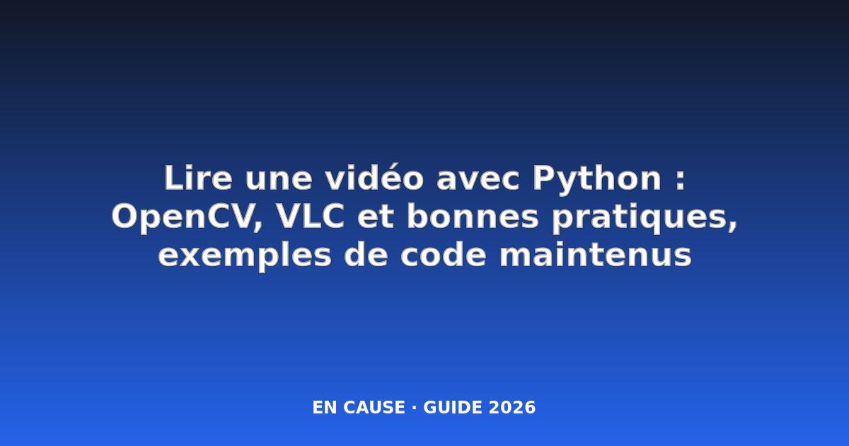 Comment lire une vidéo à l'aide d'un script Python