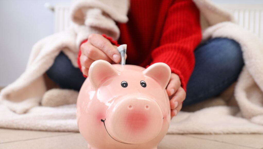 Concept of high costs of heating, heating season