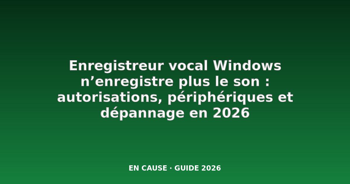 5 façons de réparer l'application Enregistreur vocal de Windows 10 qui n'enregistre pas d'audio