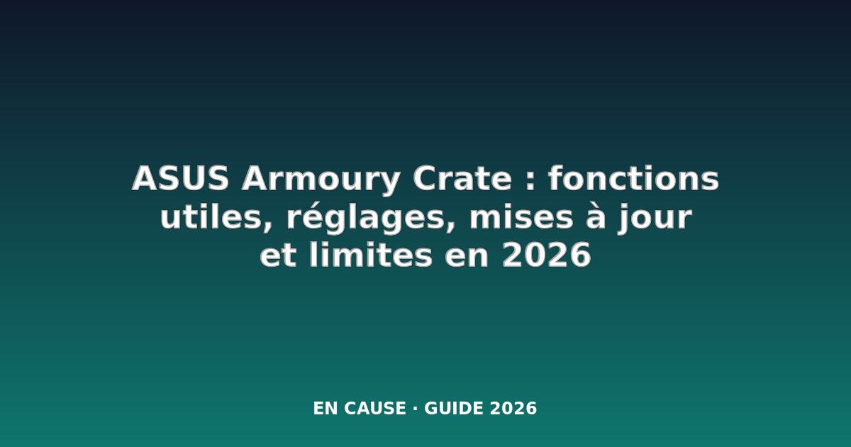8 fonctions incroyablement pratiques de l'Armoury Crate d'ASUS