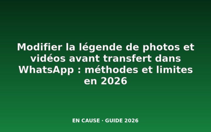 Comment modifier les légendes avant de transférer des médias sur WhatsApp ?