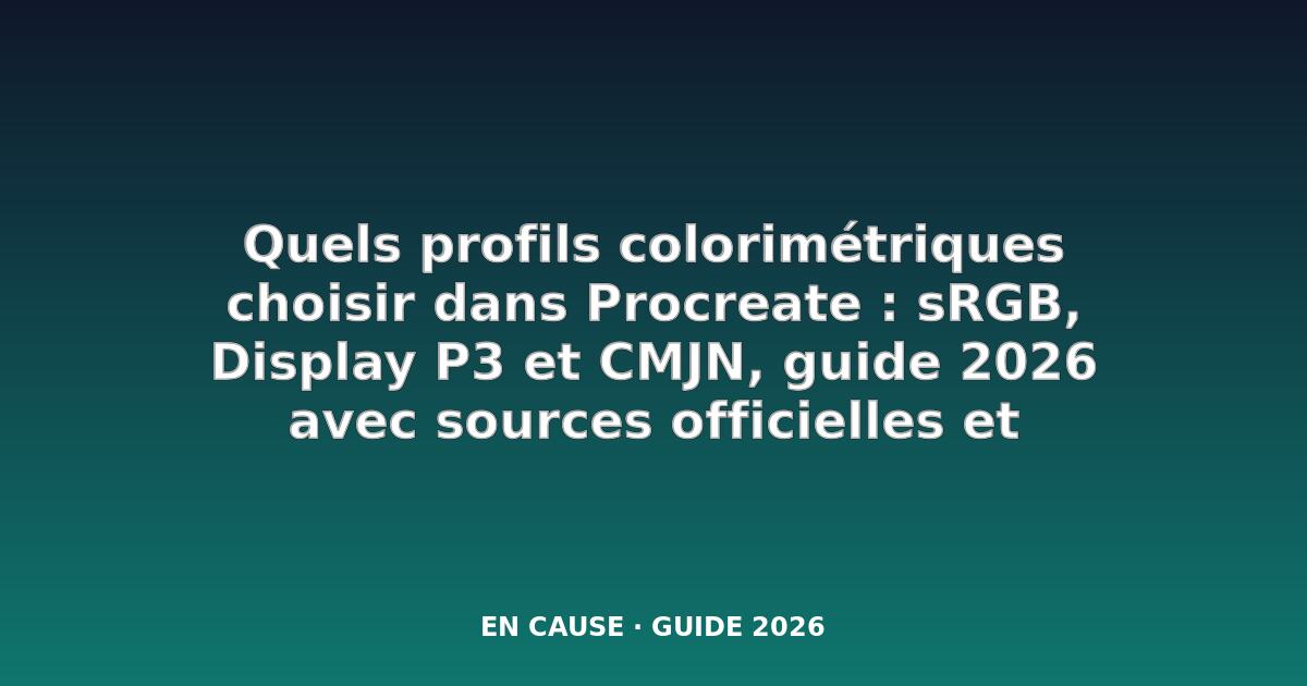 Quels profils de couleur devez-vous utiliser dans Procreate ?