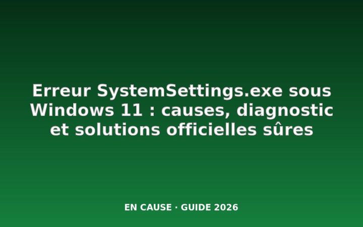 Comment réparer l’erreur SystemSettings.exe dans Windows 11