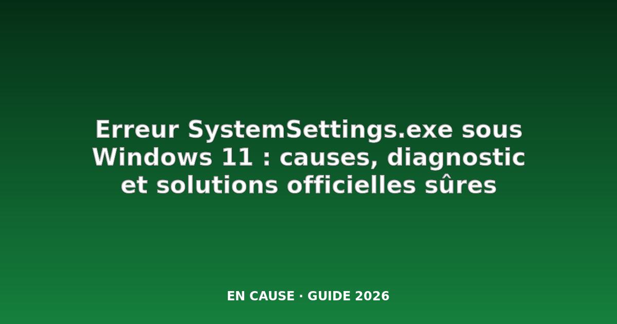 Comment réparer l'erreur SystemSettings.exe dans Windows 11