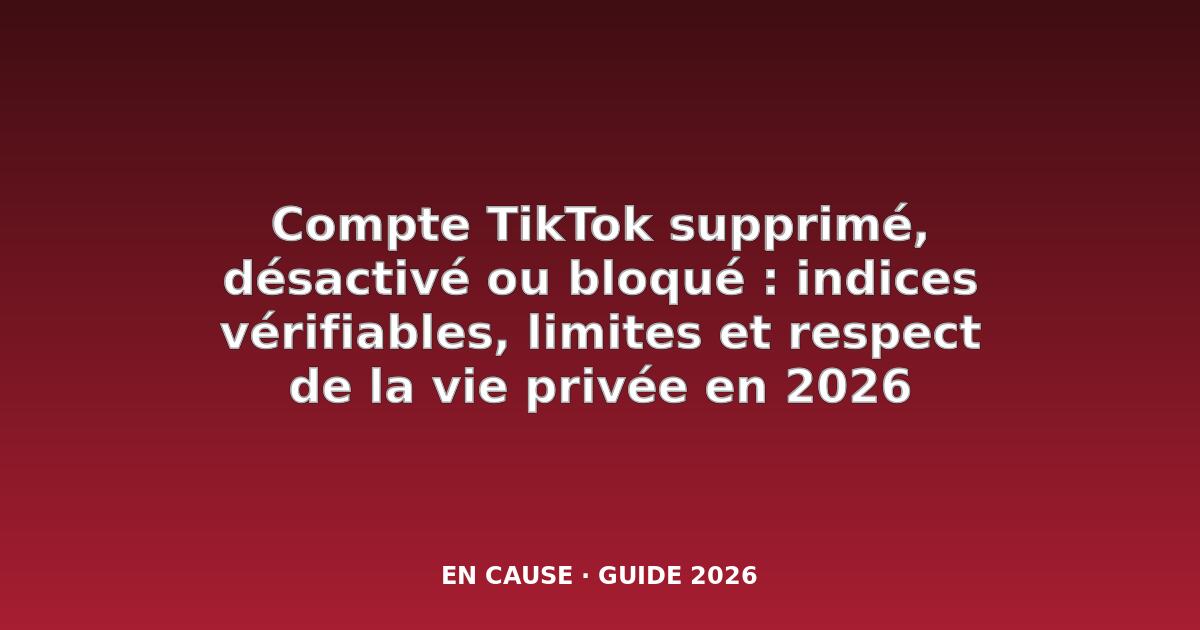 Comment savoir si quelqu'un a supprimé ou désactivé son compte TikTok ?