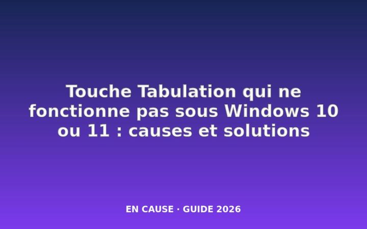 Votre touche de tabulation ne fonctionne pas sous Windows ? Voici comment y remédier