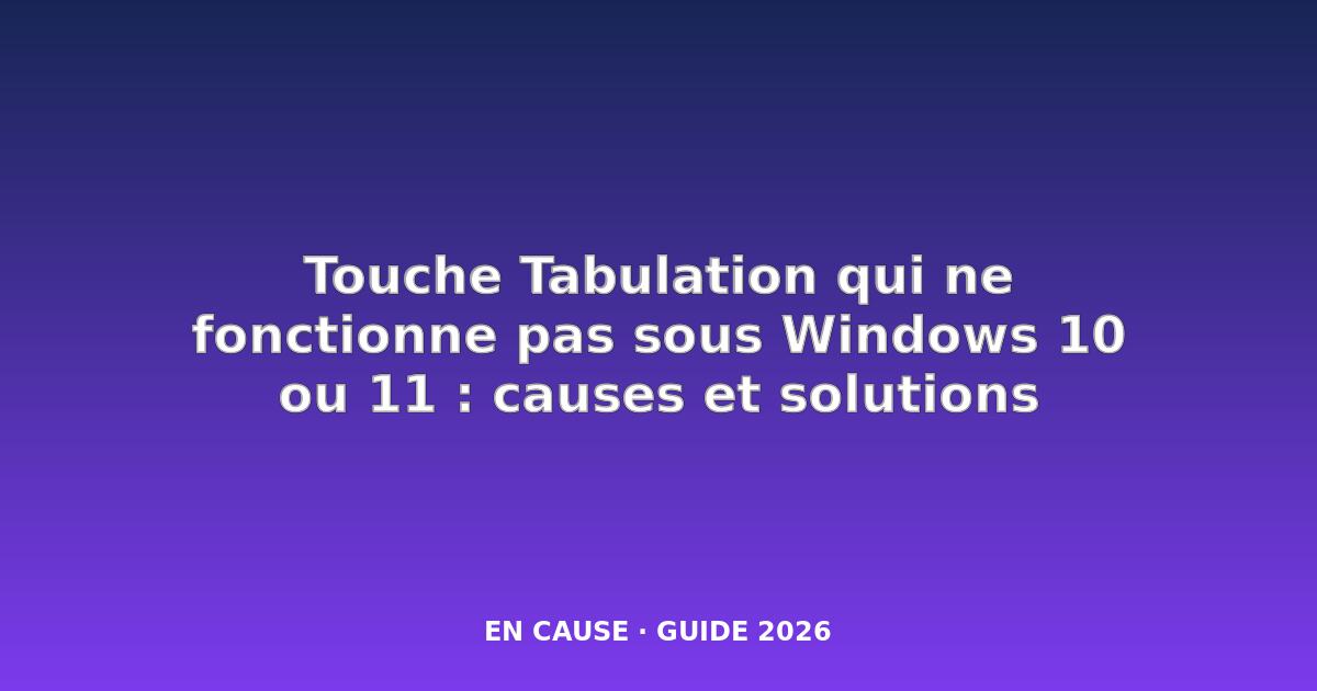 Votre touche de tabulation ne fonctionne pas sous Windows ? Voici comment y remédier