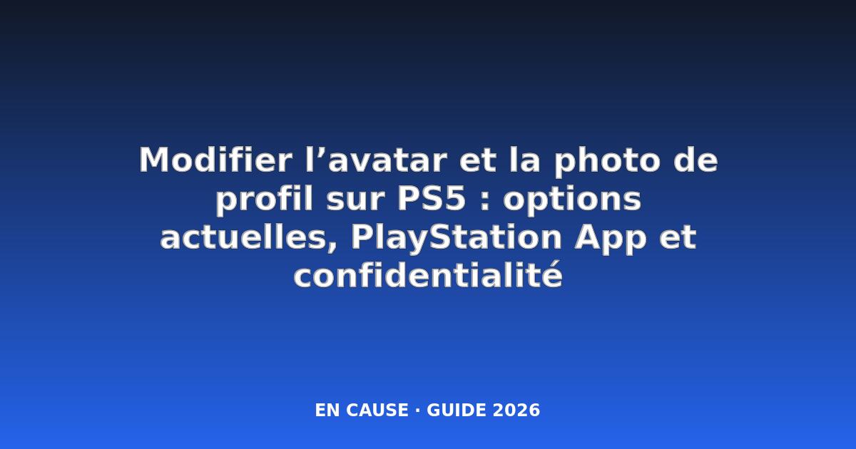 Comment modifier l'image de profil, l'avatar et l'image de couverture sur votre PS5