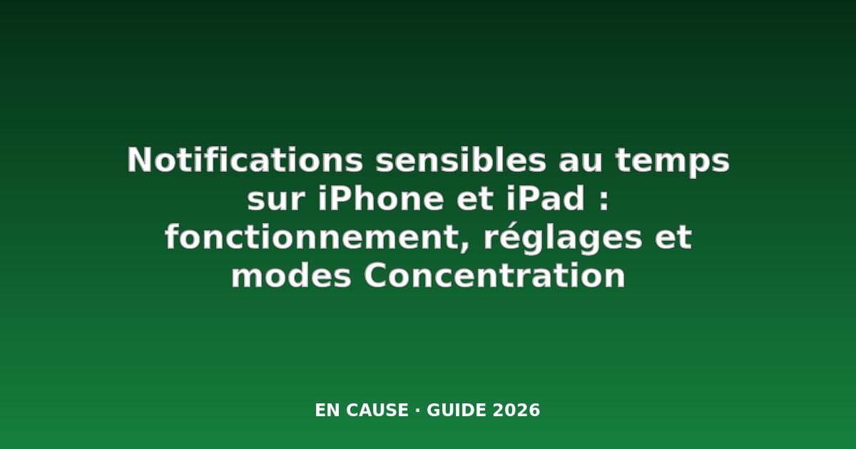 Qu'est-ce qu'une notification sensible au temps dans iOS ? (et comment les utiliser)